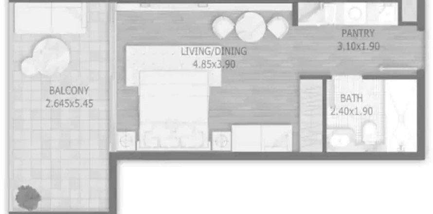 Wohnung in Al Satwa, Dubai, VAE: 1 Zimmer, 48.83 m2 Nr. 712372