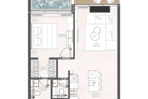 Apartment in Jumeirah Village Circle, Dubai, UAE 1 room, 37 sq.m. № 732712 - photo 4