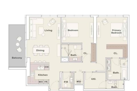 Apartmen di Business Bay, Dubai, UAE 2 bilik tidur, 132 meter persegi № 634813 - foto 11