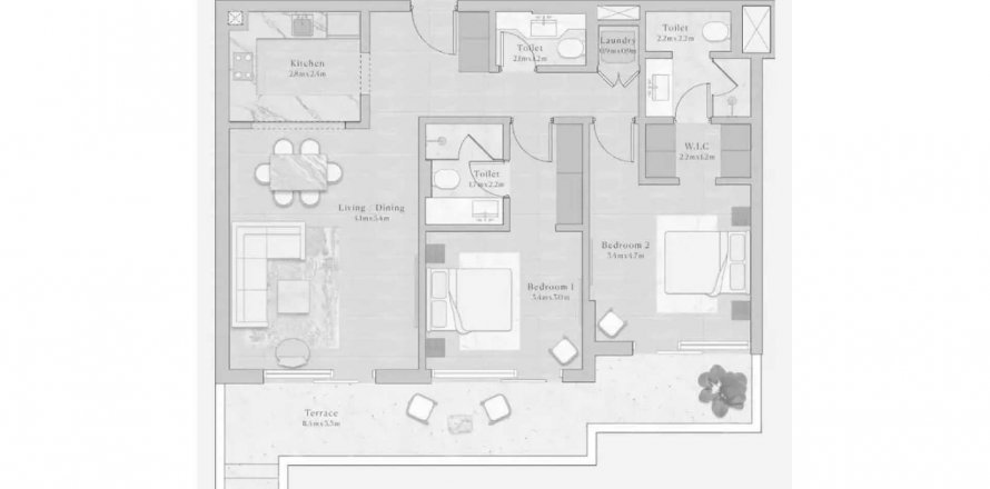 Apartemen di Emerge Residences di Nadd Al Sheba, Dubai, UEA 2 kamar tidur, 121.61 m2 nomor 637878