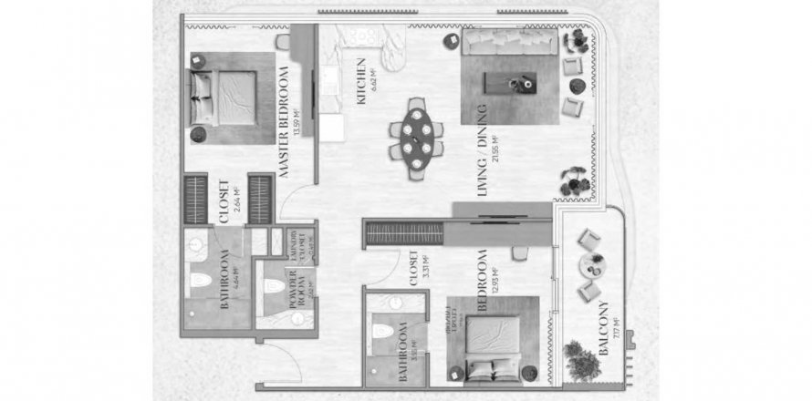Apartment in Urban Horizon by Arete in Al Barsha, Dubai, UAE 2 bedrooms, 108.4 sq.m. № 634232