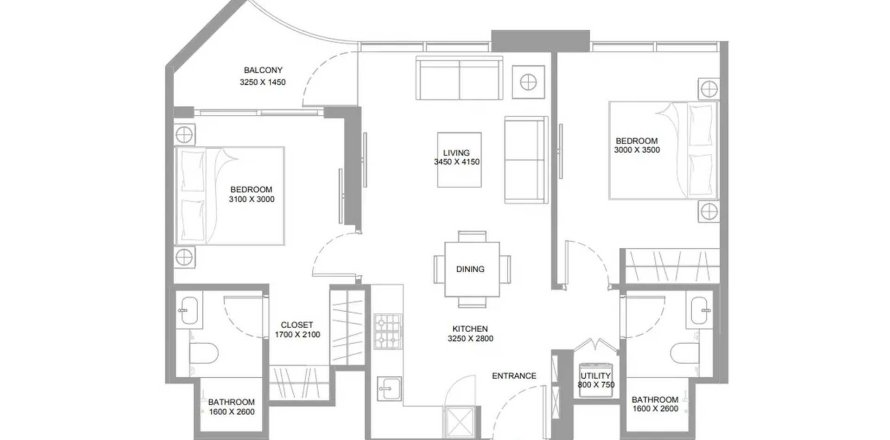 Квартира в Pristine Beach Residences в Умм-эль-Кайвайн, ОАЕ 3 кімнати, 72.91м2 № 710572