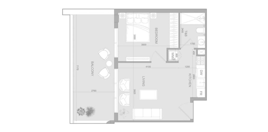 Jumeirah Village Triangle, Dubai, UAE의 아파트 침실 1개, 66.26제곱미터 번호 709016