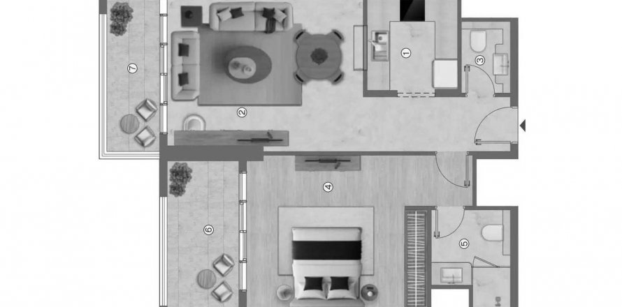 Leilighet i Dubai Design District, Dubai, Emiratene 1 soverom, 81.74 kvm nr. 640120