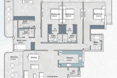 Apartment in Creek Views 1 in Dubai Healthcare City, UAE 1 bedroom, 64 sq.m. № 704864 - photo 15