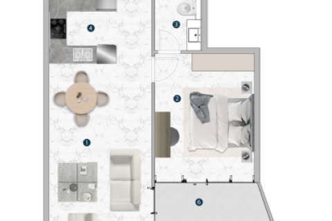 Apartment in Franck Muller Vanguard in Dubai Marina, UAE 1 room, 43 sq.m. № 704861 - photo 21