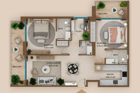 Apartman u Jumeirah Village Circle, Dubai, UAE 1 soba, 39 m2 Br. 732833 - fotografija 10