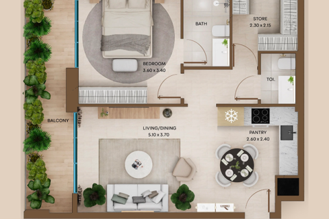 Apartman u Jumeirah Village Circle, Dubai, UAE 1 soba, 39 m2 Br. 732833 - fotografija 9