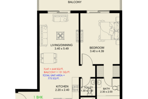 Wohnung zum Verkauf in Dubai South (Dubai World Central), Dubai, VAE 33 m2 Nr. 732830 - Foto 3