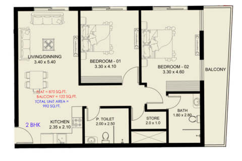 Wohnung zum Verkauf in Dubai South (Dubai World Central), Dubai, VAE 33 m2 Nr. 732830 - Foto 4