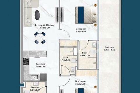 Apartment in Dubai, UAE 3 bedrooms, 48 sq.m. № 630083 - photo 15