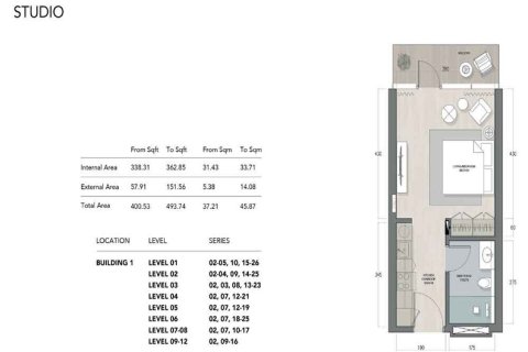 Ras Al Khaimah, UAE의 판매용 아파트 37제곱미터 번호 734869 - 사진 9