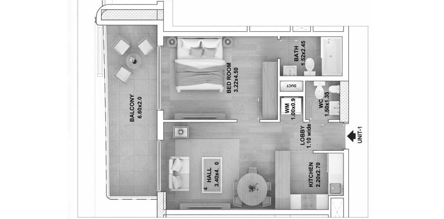Διαμέρισμα σε RR Grand σε Dubai South (Dubai World Central), ΗΑΕ 1 υπνοδωμάτιο, 66 τ.μ. Αρ. 699238