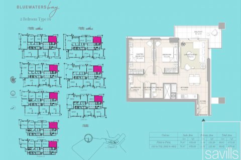 Apartament de vânzare în Bluewaters, Dubai, EAU 2 dormitoare, 116 mp.  №641014 - poză 12
