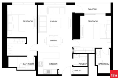 Appartement te koop in Ras Al Khor, Dubai, VAE 2 slaapkamers, 102.1 vr.m., nr 641353 - foto 12