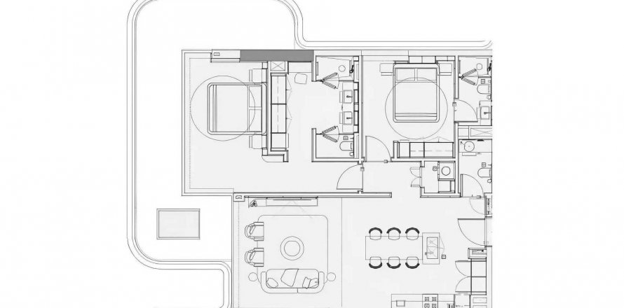 Apartment floor plan «2BR», 2 bedrooms in Sunset Bay 5