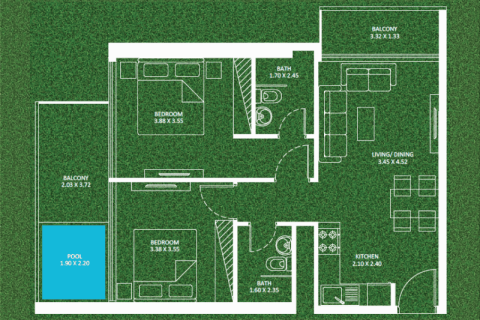 Apartman u Dubai Sports City, UAE 1 soba, 36 m2 Br. 732486 - fotografija 8