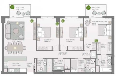 Apartman u Al Wasl, Dubai, UAE 3 spavaćih soba, 152 m2 Br. 636896 - fotografija 6