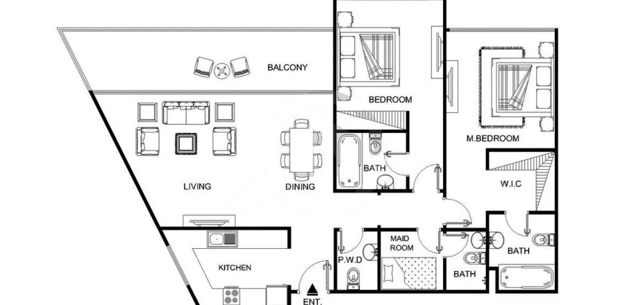 Apartmán v SOHO SQUARE na Saadiyat Island, Abu Dhabi, SAE 2 spálne, 105 m2 č. 760070