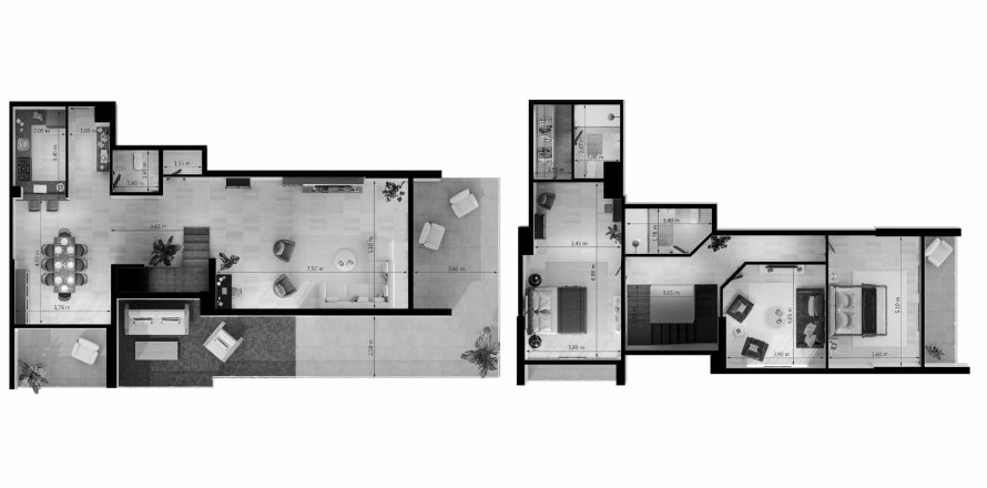 Dvīņu māja UNIESTATE PRIME TOWER Jumeirah Village Circle, Dubaijā, AAE 2 istabas, 276 m2 Nr. 650502