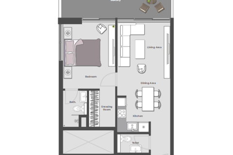 Apartmán v Dubai Land, SAE 1 izba, 43 m2 č. 732454 - Fotografia 3