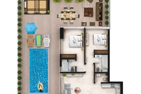 Huoneisto Dubai Land, Arabiemiraatit 1 huone, 33 m2 № 732456 - kuva 7