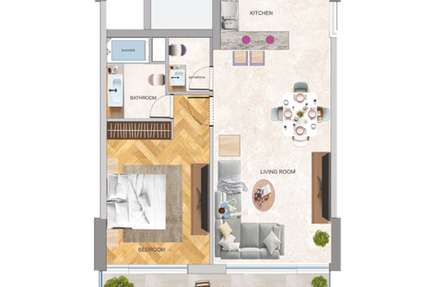 Huoneisto Dubai Land, Arabiemiraatit 1 huone, 33 m2 № 732456 - kuva 5
