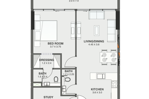 Müüa korter asukohaga Dubai Land, AÜE: 1 toaline, 40 m² Nr 732457 - pilt 3