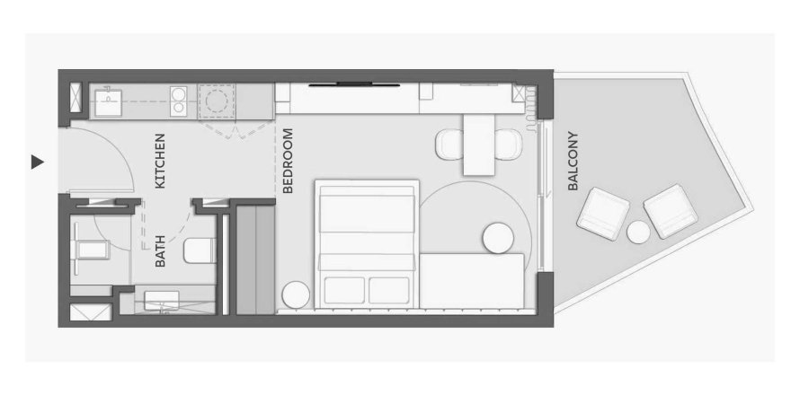 Korter asukohaga Wyndham Residences asukohaga Al Marjan Island, Ras Al Khaimah, AÜE: 1 toaline, 37 m² Nr 700211