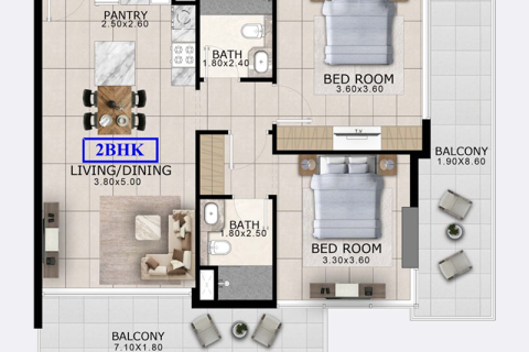 Купити квартиру в Dubai Land, Дубай, ОАЕ 1 кімната, 39м2, № 732448 - фото 5
