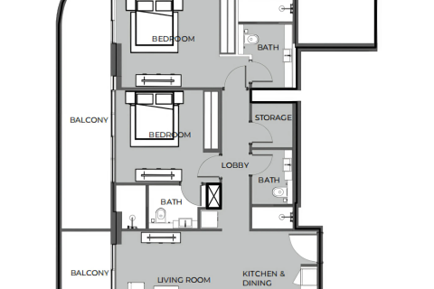 Apartemen di Dubai Land, UEA 1 ruangan, 41 m2 nomor 732449 - foto 14