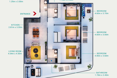 Dubai Land, Dubai, संयुक्त अरब अमीरात में अपार्टमेंट, 1 बेडरूम, 60 वर्ग मीटर, संख्या 732452 - फ़ोटो 6