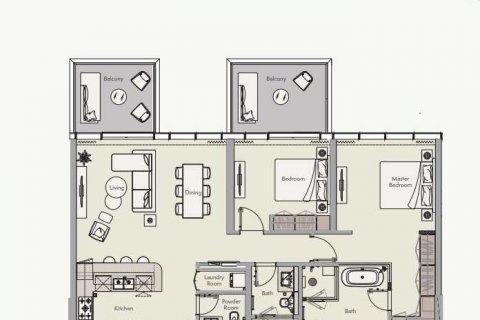Apartment in ELLINGTON BEACH HOUSE in Palm Jumeirah, Dubai, UAE 2 bedrooms, 132 sq.m. № 637354 - photo 3