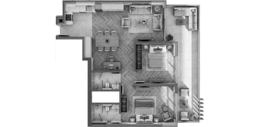 Huoneisto Armas By Zenith Dubai South (Dubai World Central), Arabiemiraatit 2 makuuhuonetta, 111 m2 № 712391