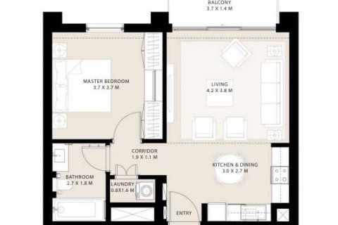 Apartemen di PARK FIELD di Dubai Hills Estate, UEA 1 kamar tidur, 60 m2 nomor 637154 - foto 5