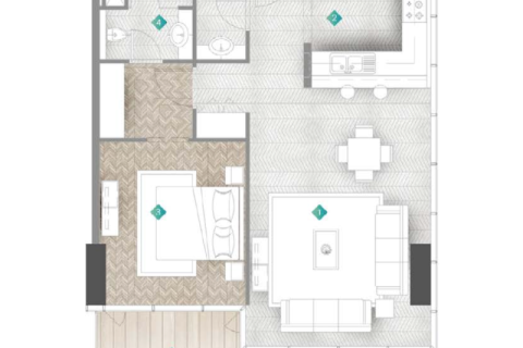 Apartman u Al Marjan Island, Ras Al Khaimah, UAE 1 soba, 47 m2 Br. 690161 - fotografija 7