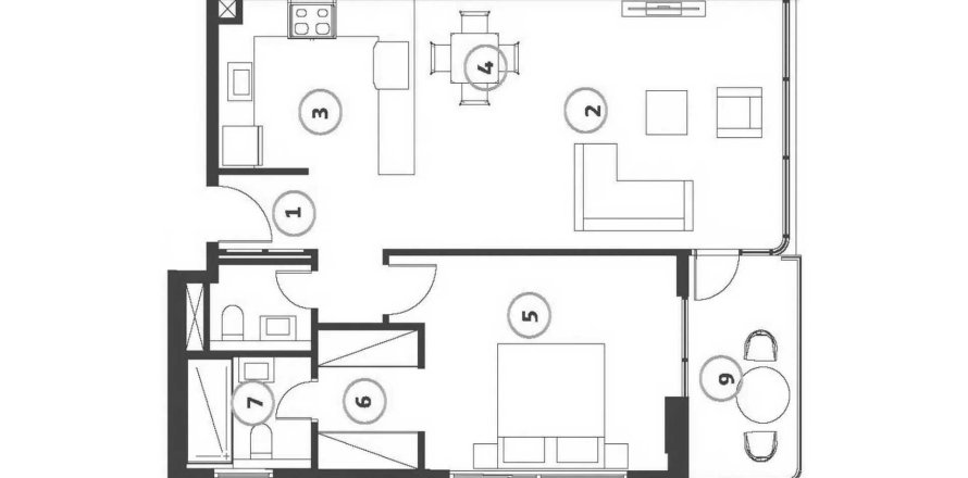 Dzīvoklis Whitestone Residences Al Satwa, Dubaijā, AAE 1 istaba, 77.29 m2 Nr. 700322