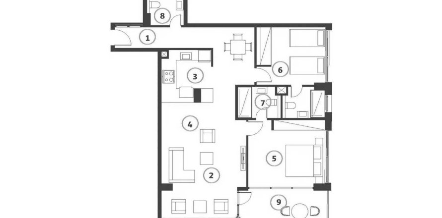 Dzīvoklis Whitestone Residences Al Satwa, Dubaijā, AAE 2 istabas, 108.72 m2 Nr. 700325
