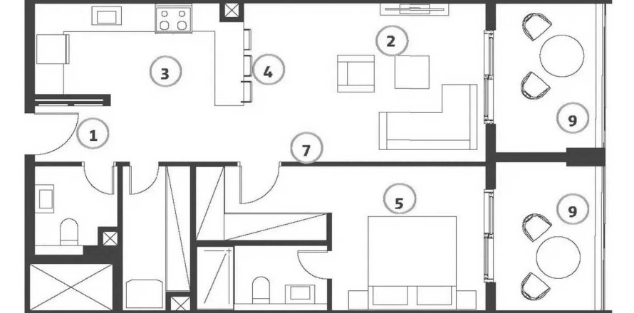Dzīvoklis Whitestone Residences Al Satwa, Dubaijā, AAE 1 istaba, 77.15 m2 Nr. 700321