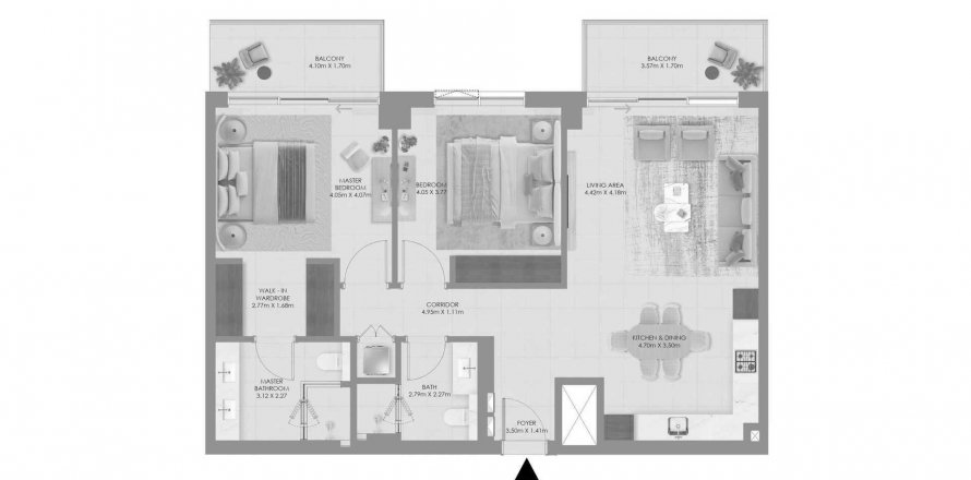 Dzīvoklis Aurea Mina Rashid, Dubaijā, AAE 2 istabas, 114 m2 Nr. 645142