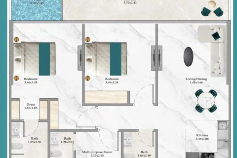 Купить квартиру в Дубай, ОАЭ 3 комнаты, 95м2, № 641146 - фото 21