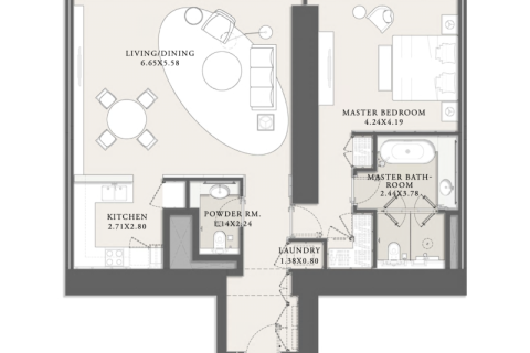 Dubai, संयुक्त अरब अमीरात में अपार्टमेंट, 1 बेडरूम, 108 वर्ग मीटर, संख्या 689758 - फ़ोटो 9