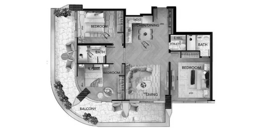 Apartamento en Al Reem Island, Abu Dhabi, EAU 3 dormitorios, 158.4 m² № 704095
