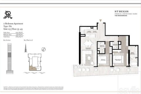 Apartman u gradu Downtown Dubai (Downtown Burj Dubai), UAE 2 spavaće sobe, 156.54 m2 Br. 747227 - Slika 16