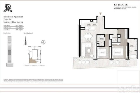 Apartman u gradu Downtown Dubai (Downtown Burj Dubai), UAE 2 spavaće sobe, 156.54 m2 Br. 747227 - Slika 15