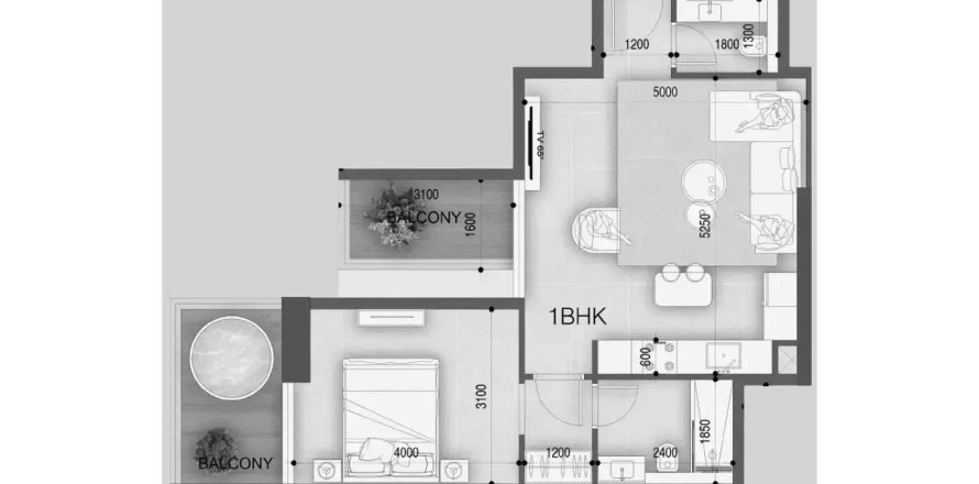 Byt v Peace Avenue v Jebel Ali, Dubai, SAE 1 ložnice, 65.5 m² Č.: 718322