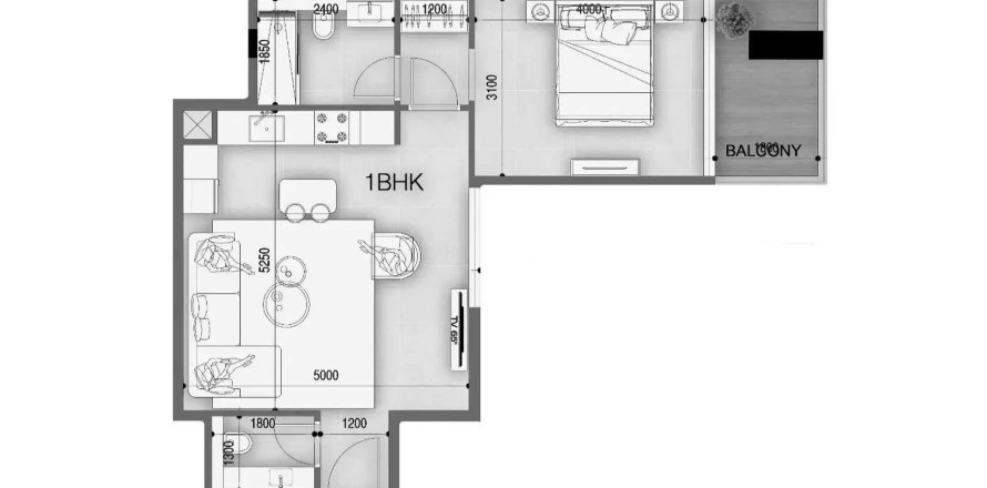 Byt v Peace Avenue v Jebel Ali, Dubai, SAE 1 ložnice, 65.78 m² Č.: 718323
