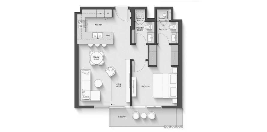 Appartement in Nadd Al Sheba, Dubai, VAE 1 slaapkamer, 64.38 vr.m. nr 719038