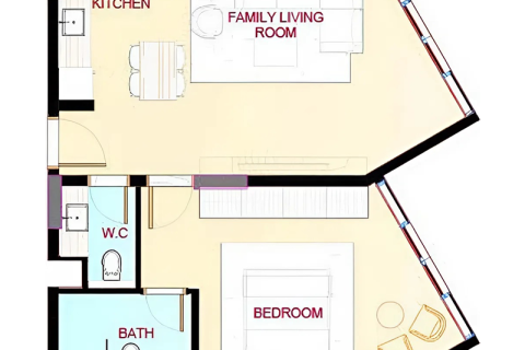 Apartman u Al Marjan Island, Ras Al Khaimah, UAE 1 soba, 23 m2 Br. 690097 - fotografija 6