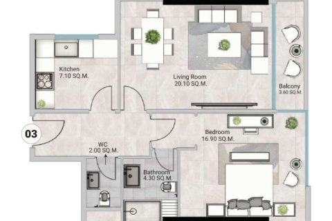 شقة للبيع في عجمان، الإمارات العربية المتحدة 1 غرفة نوم ، 84 متر مربع ، رقم 690100 - صورة 5